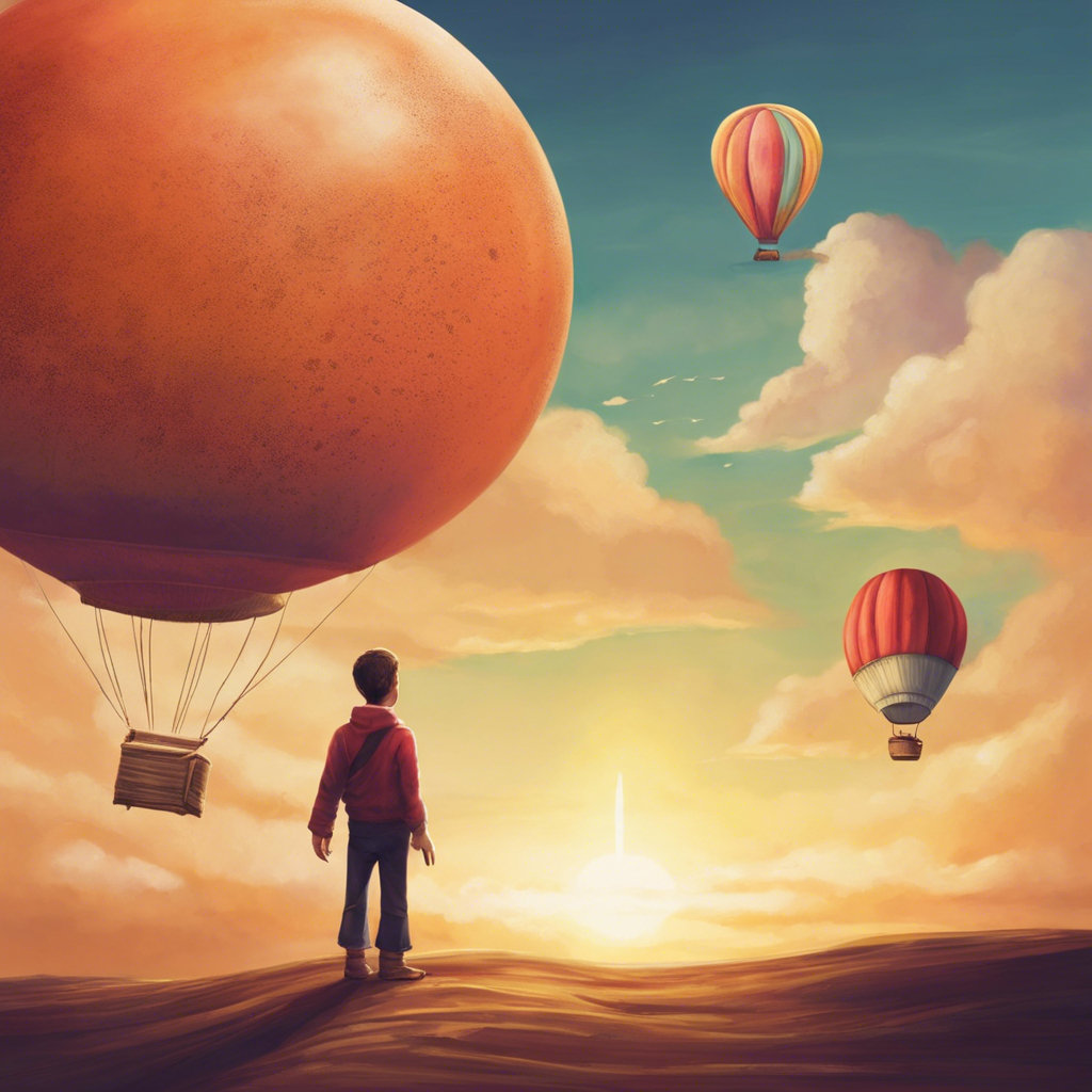 Boy gazing air ballons